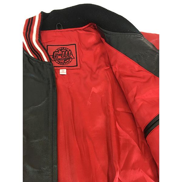 古着 90s Nebraska Huskers ハスカーズ 本革 オールレザー スタジャン