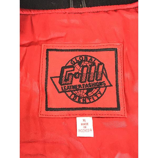 古着 90s Nebraska Huskers ハスカーズ 本革 オールレザー スタジャン