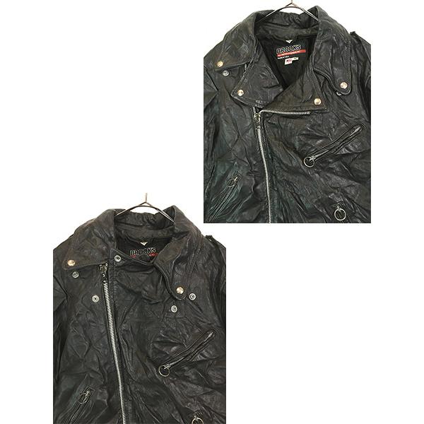 Brooks 70s USA製 ダブルライダースジャケット 古着 70s USA製 BROOKS 本革 レザー ダブル ライダース
