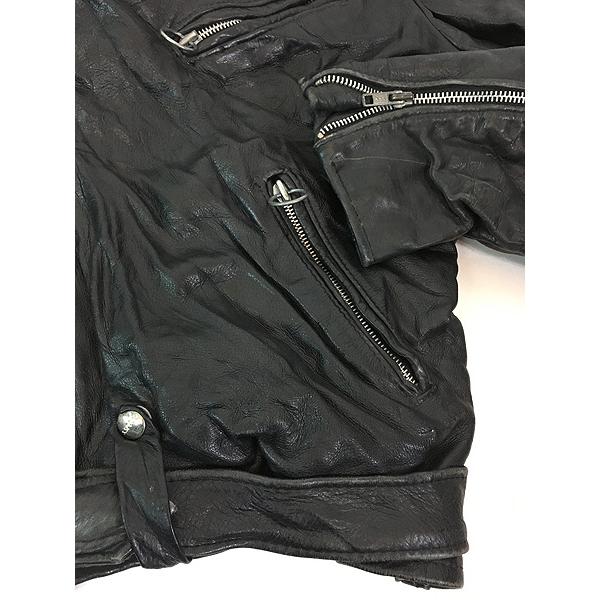 [希少] 70s〜80s BROOKS ダブル ライダース ビンテージ 革ジャン 古着 70s USA製 BROOKS 本革 レザー ダブル ライダース