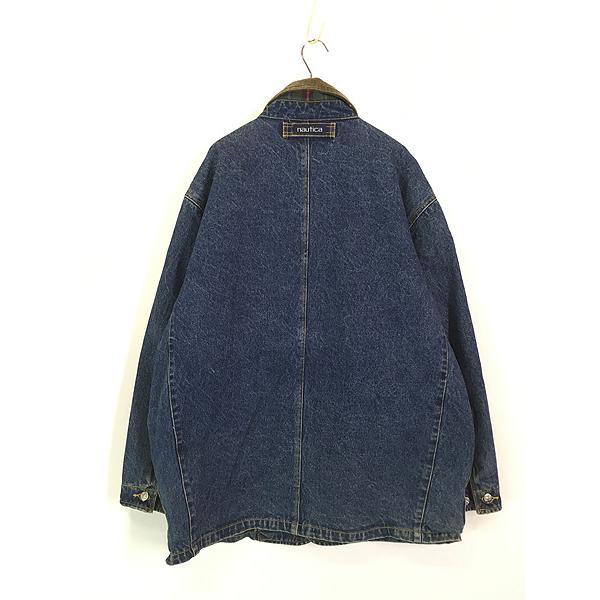 古着 90s Nautica 襟 コーデュロイ 裏地 チェック デニム ワーク 古着 90s Nautica 襟 コーデュロイ 裏地 チェック デニム ワーク