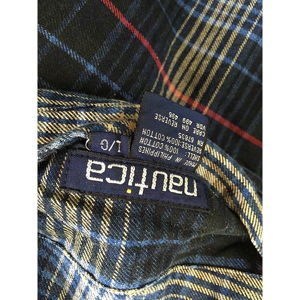 古着 90s NAUTICA オンブレ シャドー チェック ×ソリッド コットン