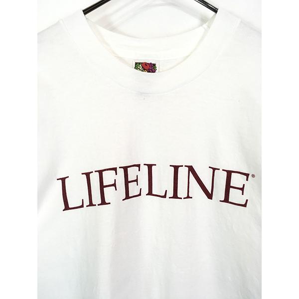 古着 90s USA製 「LIFELINE」 ライフライン ロゴ Tシャツ XL : 古着屋