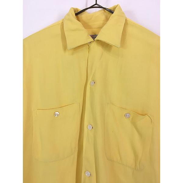 古着 50s Brent 無地 ソリッド 開襟 ボックス レーヨン 古着 50s Brent 無地 ソリッド 開襟 ボックス レーヨン