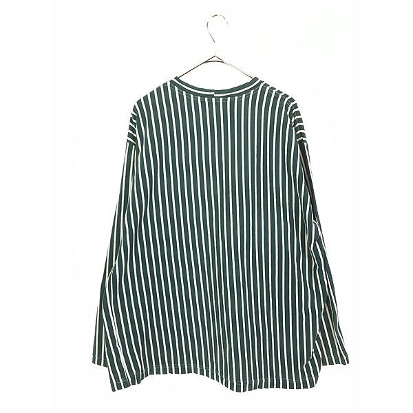 古着 90s USA製 GUESS 刺しゅう ストライプ 長袖 Tシャツ ロンT XL