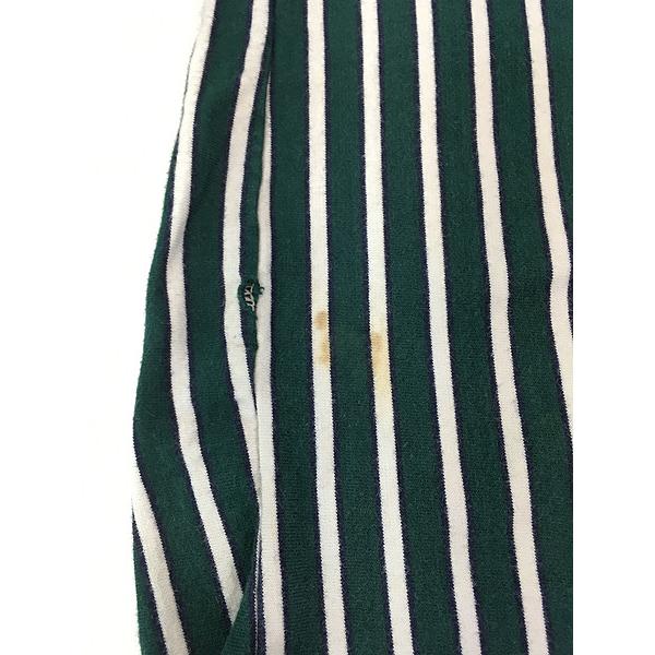 古着 90s USA製 GUESS 刺しゅう ストライプ 長袖 Tシャツ ロンT XL