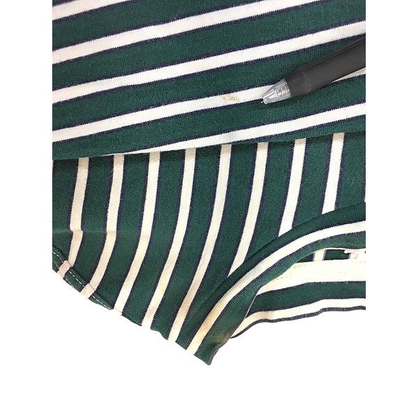 古着 90s USA製 GUESS 刺しゅう ストライプ 長袖 Tシャツ ロンT XL