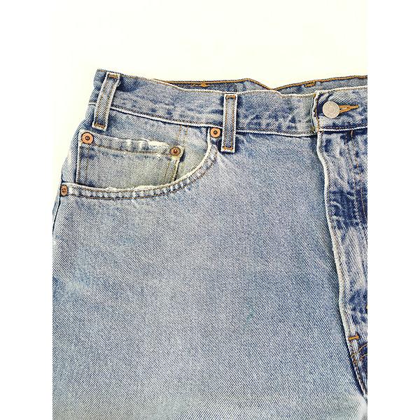 古着 90s Levi's 505-7112 ブルー デニム パンツ ジーンズ スリム W35