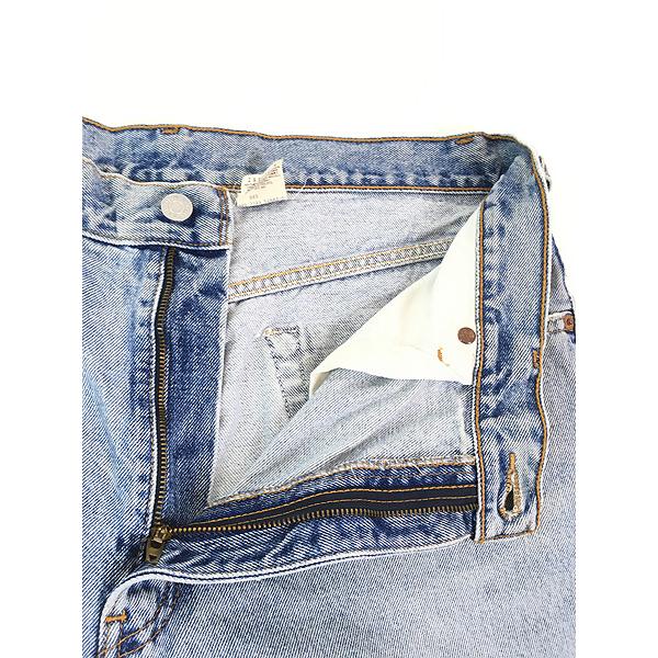 古着 90s Levi's 505-7112 ブルー デニム パンツ ジーンズ スリム W35