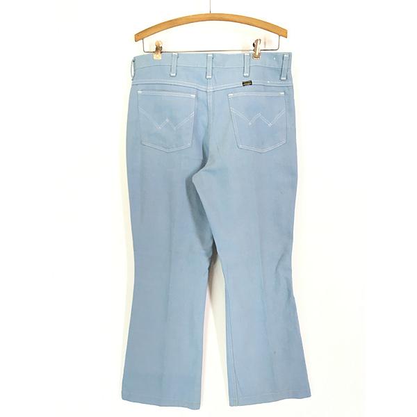 古着 70s Wrangler ベビーブルー デニム フレア ブーツカット パンツ