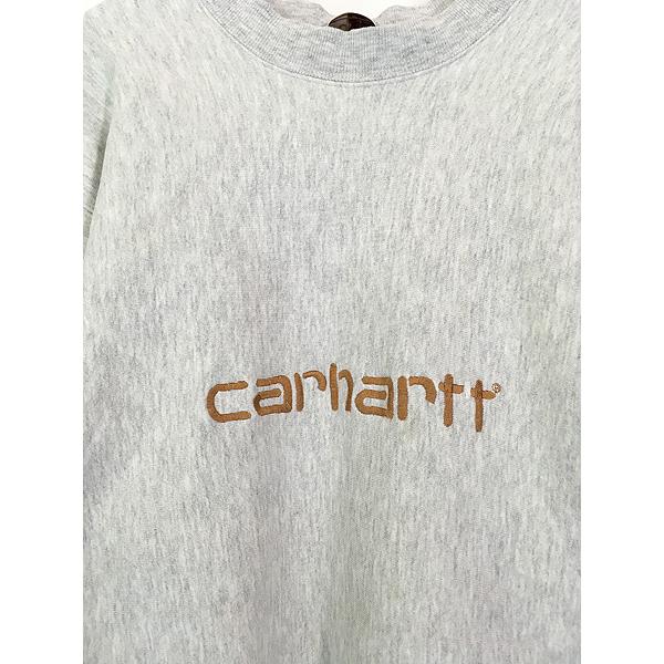 古着 80s USA製 Carhartt BIG ロゴ 刺しゅう リバース タイプ スウェット トレーナー XL 古着 古着 80s Carhartt BIG ロゴ 刺しゅう リバース タイプ スウェット