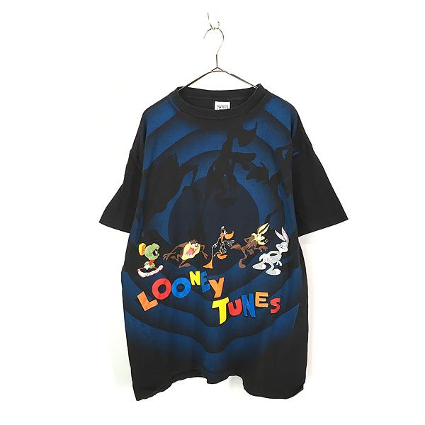 古着 90s USA製 LOONEY TUNES 豪華 バックスバニー 忍び足 シルエット 両面 Tシャツ XL 古着 古着 90s USA製 LOONEY TUNES 豪華 バックスバニー 忍び足 シルエット