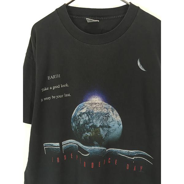 古着 90s USA製 INDEPENDENCE DAY iD4 地球 月 宇宙船 SF 映画