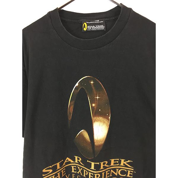 古着 90s USA製 STAR TREK THE EXPERIENCE ラメ プリント Tシャツ L