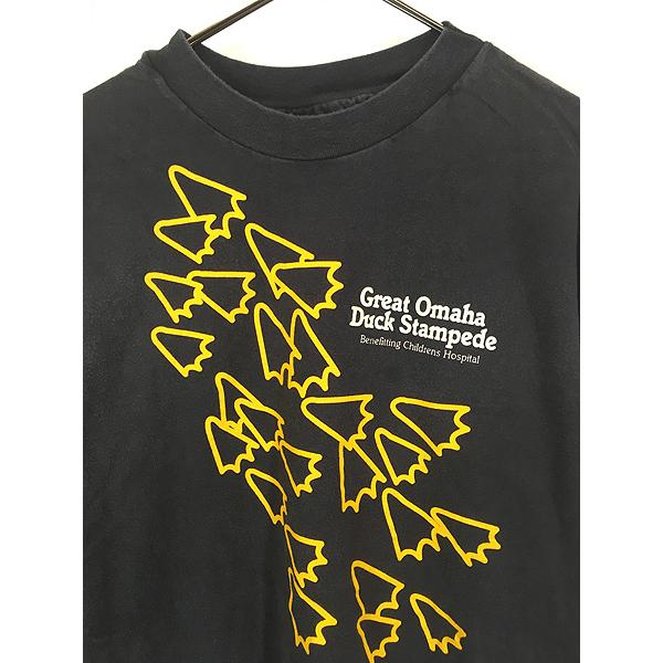 古着 80s USA製 アヒル 足跡 アニマル Tシャツ XL : 古着屋ドラセナ
