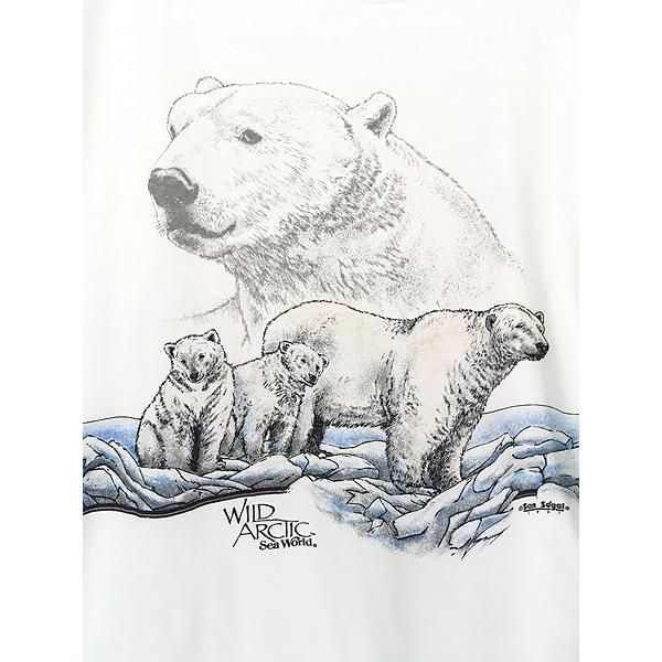 古着 90s USA製 シロクマ 親子 アニマル Tシャツ XL : 古着屋ドラセナ