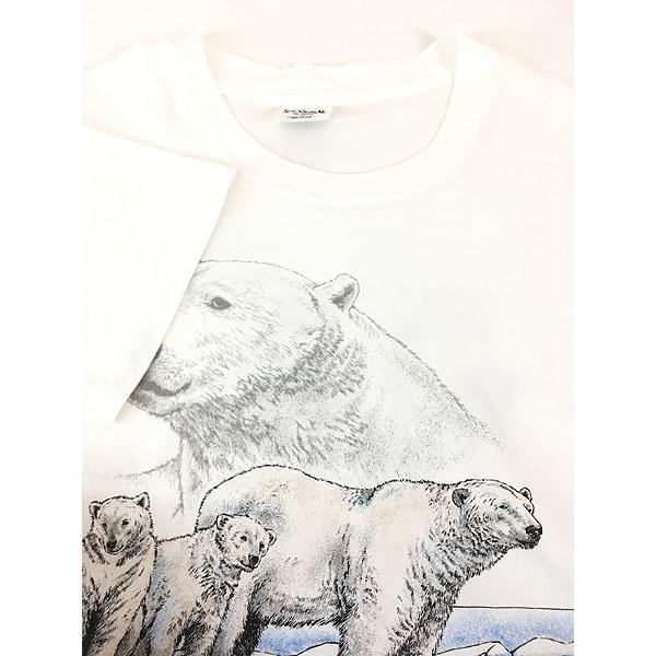 古着 90s USA製 シロクマ 親子 アニマル Tシャツ XL : 古着屋ドラセナ