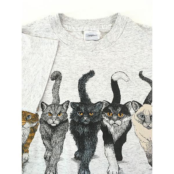 古着 90s USA製 猫 ネコちゃん 両面 アニマル プリント Tシャツ M 古着 古着 90s USA製 猫 ネコちゃん 両面 アニマル プリント Tシャツ M