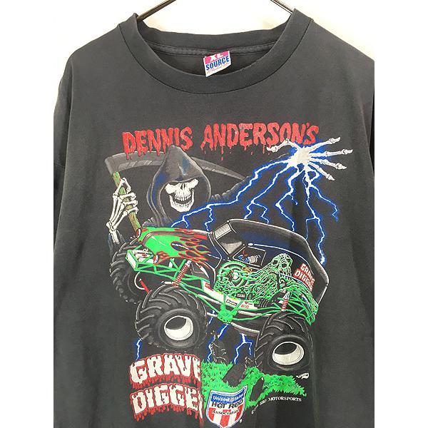 古着 90s USA製 GRAVE DIGGER モンスター トラック 死神 サンダー T 