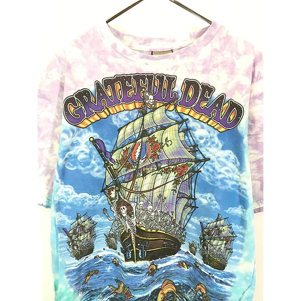 古着 00s Grateful Dead 「Ship of Fools」 スカル ローズ デッドベア ロック バンド タイダイ Tシャツ XL位 古着 00s Grateful Dead 「Ship of Fools」 スカル ローズ デッドベア