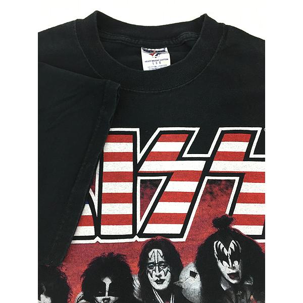 古着 00s KISS キッス ロゴ メタル ロック バンド Tシャツ L【10off