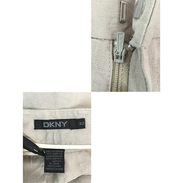 古着 90s DKNY 100% リネン スラックス パンツ スリムストレート W32