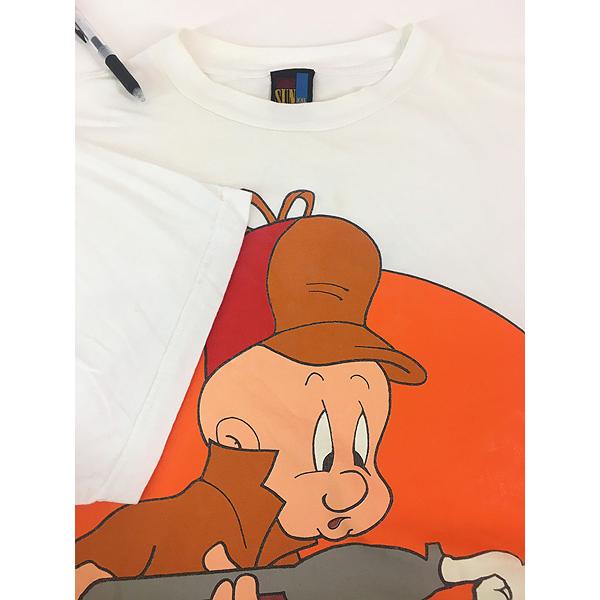 古着 90s LOONEY TUNES エルマー ファット バックス バニー 両面 T