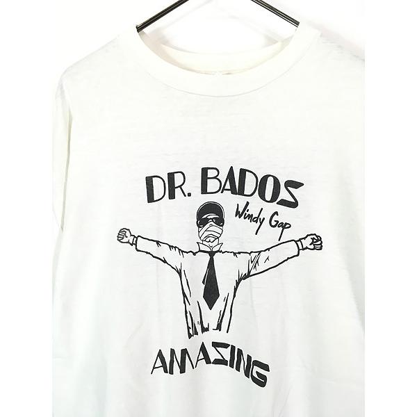 古着 90s USA製 DR.BADOS Windy Gap AMAZING 包帯男 モノクロ アート T