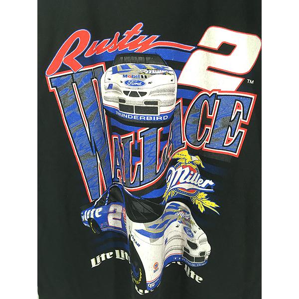 古着 90s USA製 No2 Rusty Wallace レーシング グラフィック 両面 T 