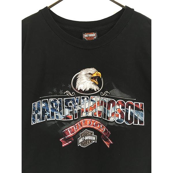 古着 00s USA製 HARLEY DAVIDSON バー&シールド イーグル Tシャツ XL 