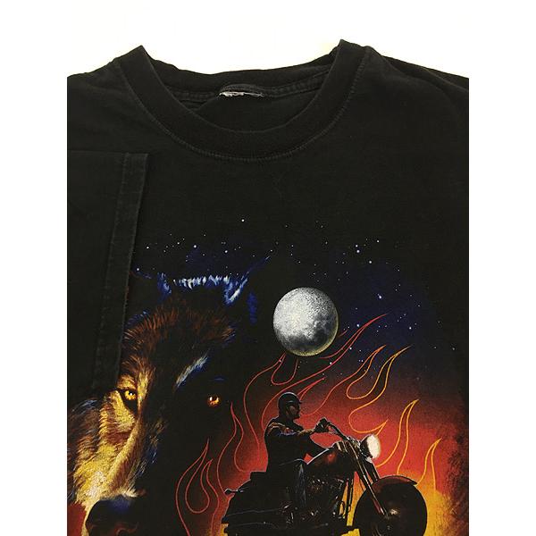 古着 00s HARLEY DAVIDSON オオカミ ウルフ 美女 グラフィック T 古着 00s HARLEY DAVIDSON オオカミ ウルフ 美女 グラフィック T