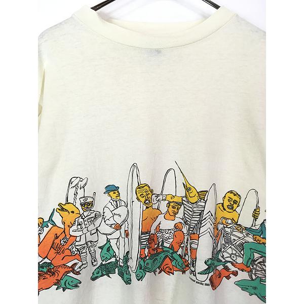 古着 80s USA製 OP Ocean Pacific 魚×人 ポップ アート オールド 古着 80s USA製 OP Ocean Pacific 魚×人 ポップ アート オールド