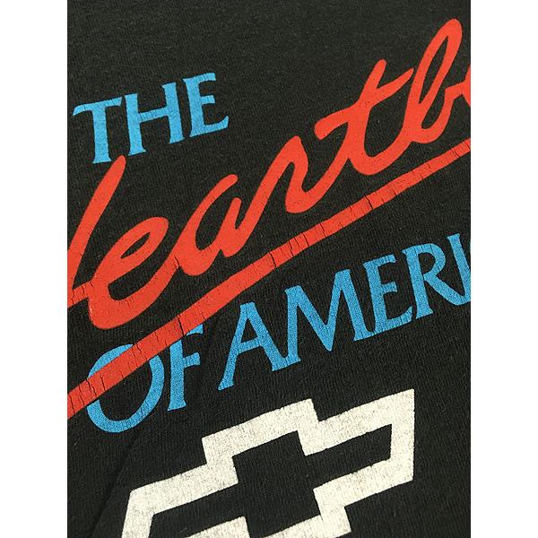 90s CHEVROLET Tシャツ ブラック L サンダープリント シングル 古着 90s USA製 Chevrolet シボレー 「Chevy Thunder」 サンダー