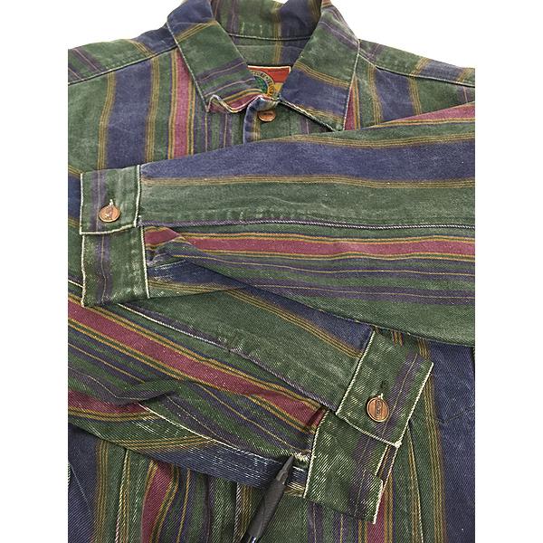 古着 90s STRUCTURE マルチ ストライプ デニム トラッカー ジャケット