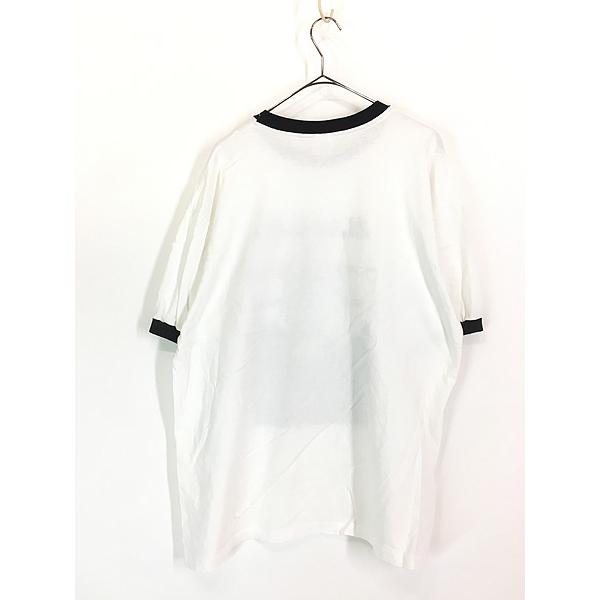 古着 90s USA製 B.U.C.K. コミック キャラクター リンガー Tシャツ XL