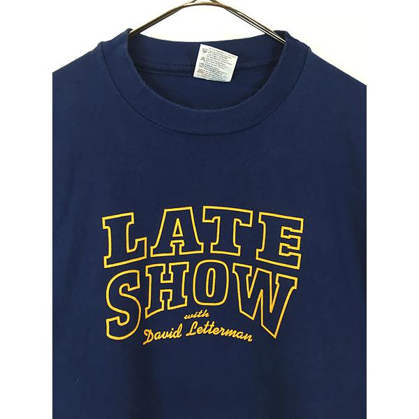 古着 90s USA製 「LATE SHOW」 中抜き アーチ プリント Tシャツ XL