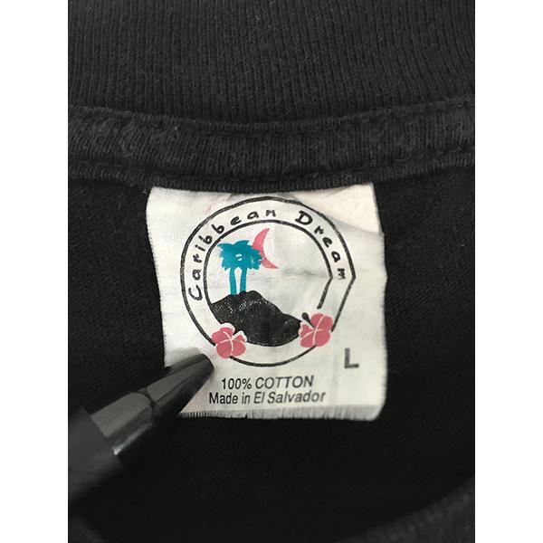 古着 90s AMERICAN THUNDER 豪華 ウルフ ブルー サンダー Tシャツ L