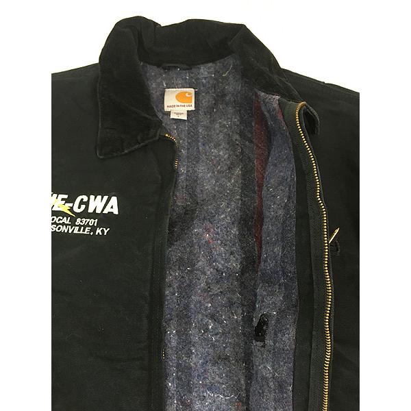 古着 90-00s USA製 Carhartt 裏地 ストライプ ブランケット ブラック