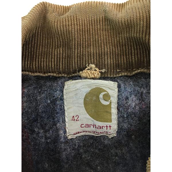 古着 70s Carhartt 裏地 ストライプ ブランケット リペア フェード