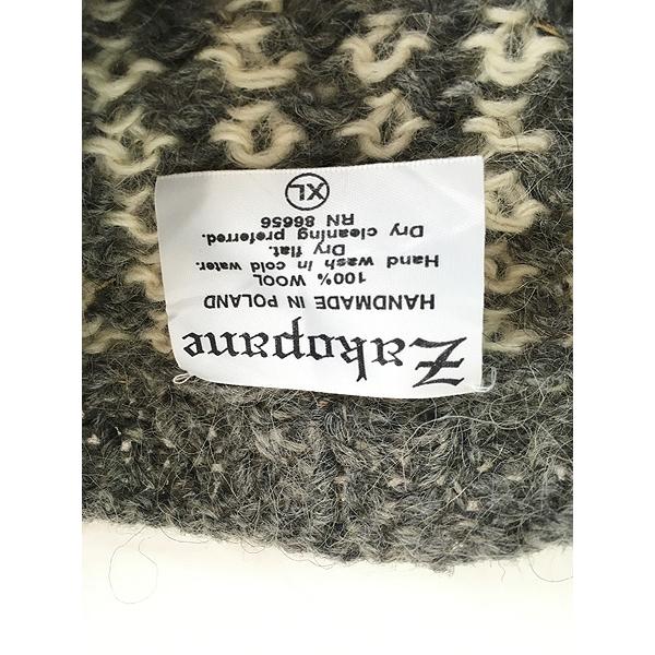 古着 90s ポーランド製 Zakopane 2tone ローゲージ ウール ハンド