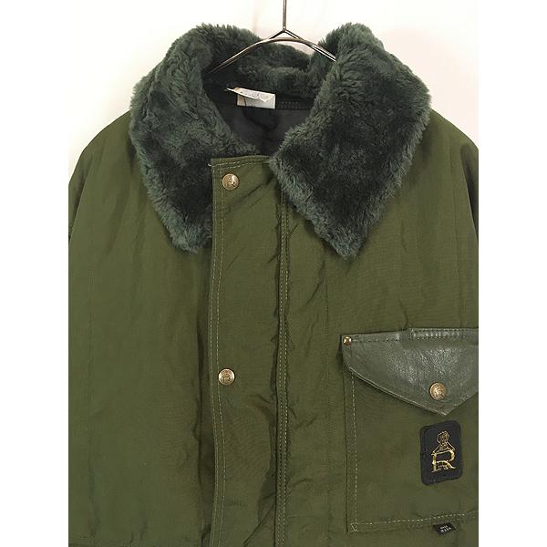 希少 80's USA製 RefrigiWear ナイロンジャケット 襟ボア 古着 80s USA製 Refrigi Wear 襟ボア パデッド キルティング