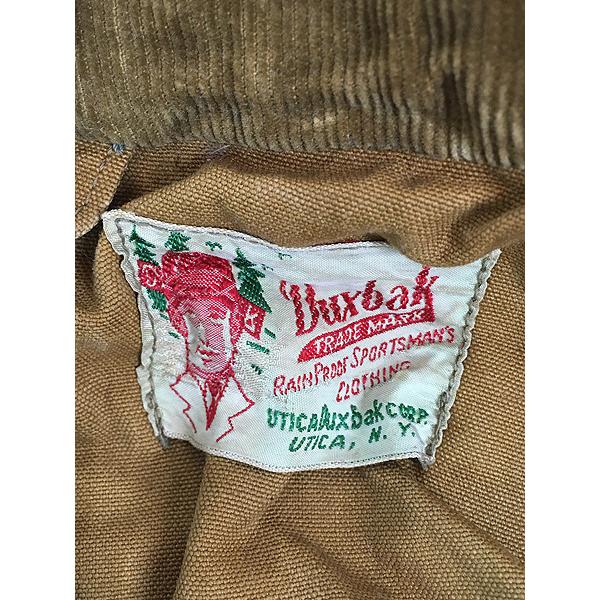 古着 40s Duxbak ハーフムーン ステッチ ブラウン キャンバス