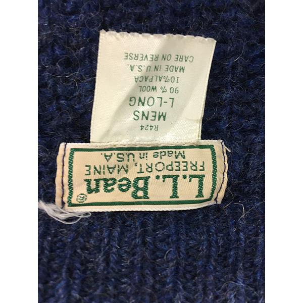 古着 80s USA製 LL Bean ヘビー アルパカ ウール ニット ドライバーズ 