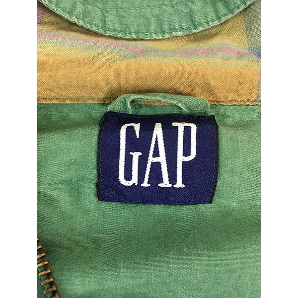 古着 90s GAP チェック ライナー コットン ハーフジップ アノラック