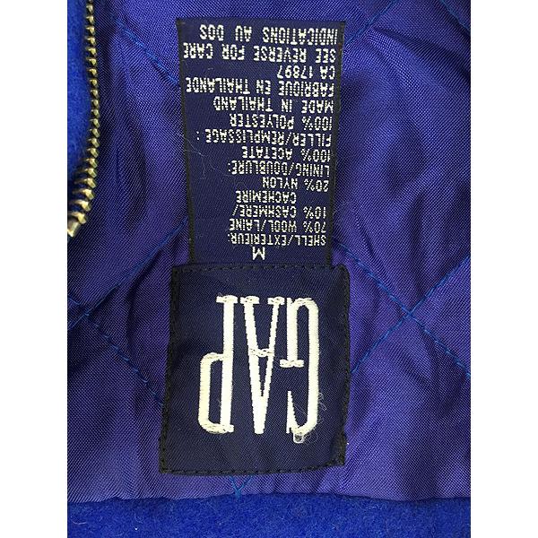 古着 90s GAP フランネル カシミヤ ウール パデッド スポーツ