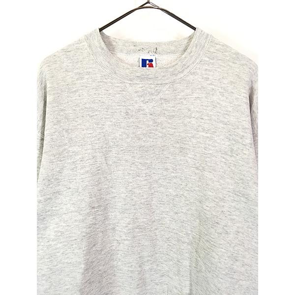 90s Russell 前V USA製スウェットグレー　ヴィンテージ　無地 古着 90s USA製 Russell 無地 プレーン 前V セットイン スウェット