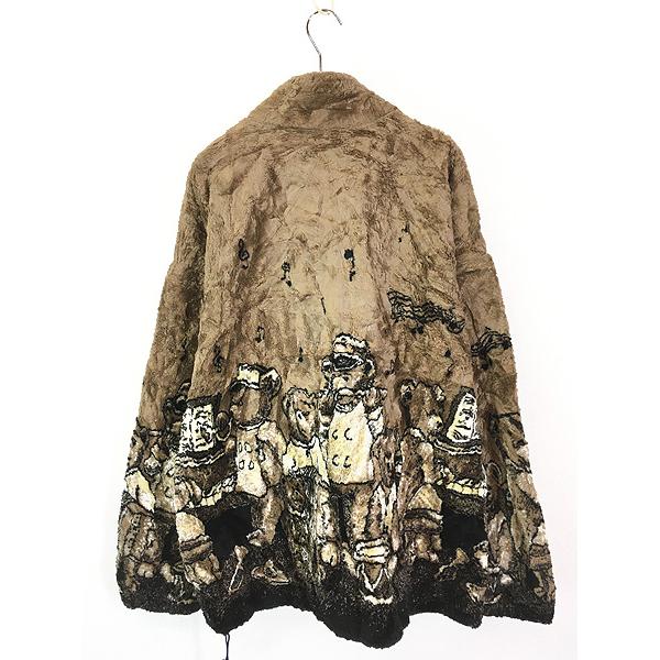 古着 90s USA製 Cobblestone Canyon テディベア クマちゃん 楽器 総柄