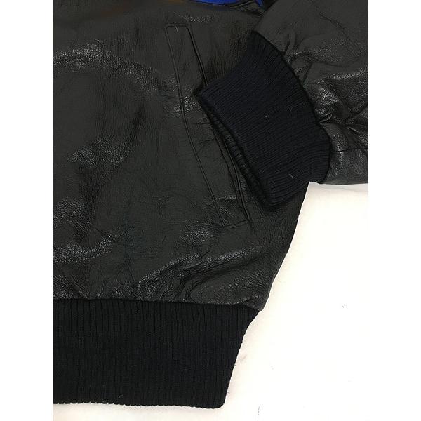 古着 90s Wilsons 万国旗 フラッグ パッチ 本革 オール レザー 襟付き