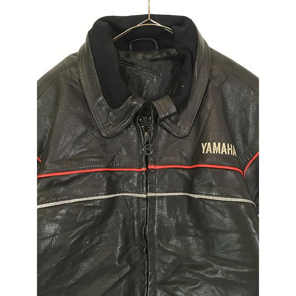 古着 80s YAMAHA ヤマハ 2way パデッド レザー スポーツ レーシング