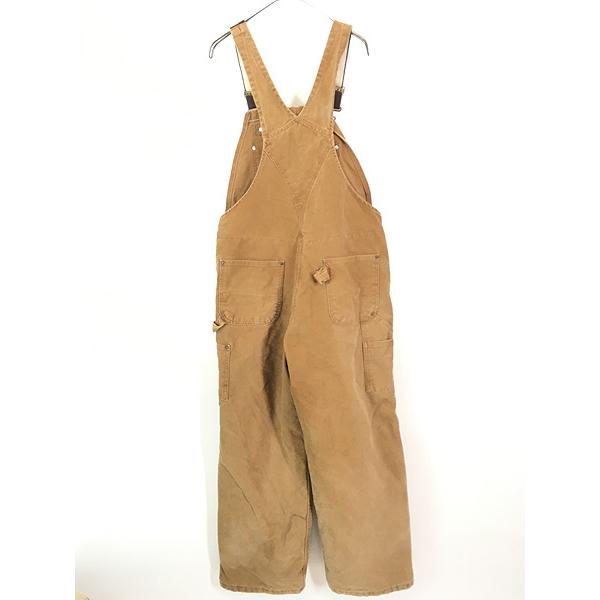 古着 Carhartt 防寒 パデット ブラウン ダック Wニー ワーク オーバーオール W38 L29 古着 古着 Carhartt 防寒 パデット ブラウン ダック Wニー ワーク